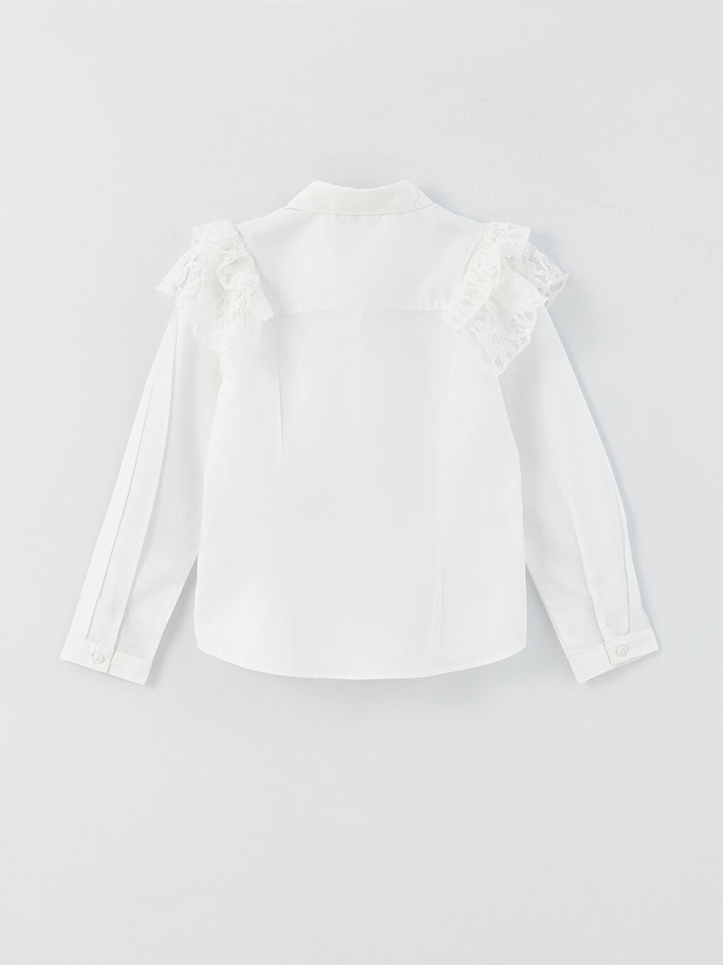 Ruffle Detailed Long Sleeve Girl Shirt-1