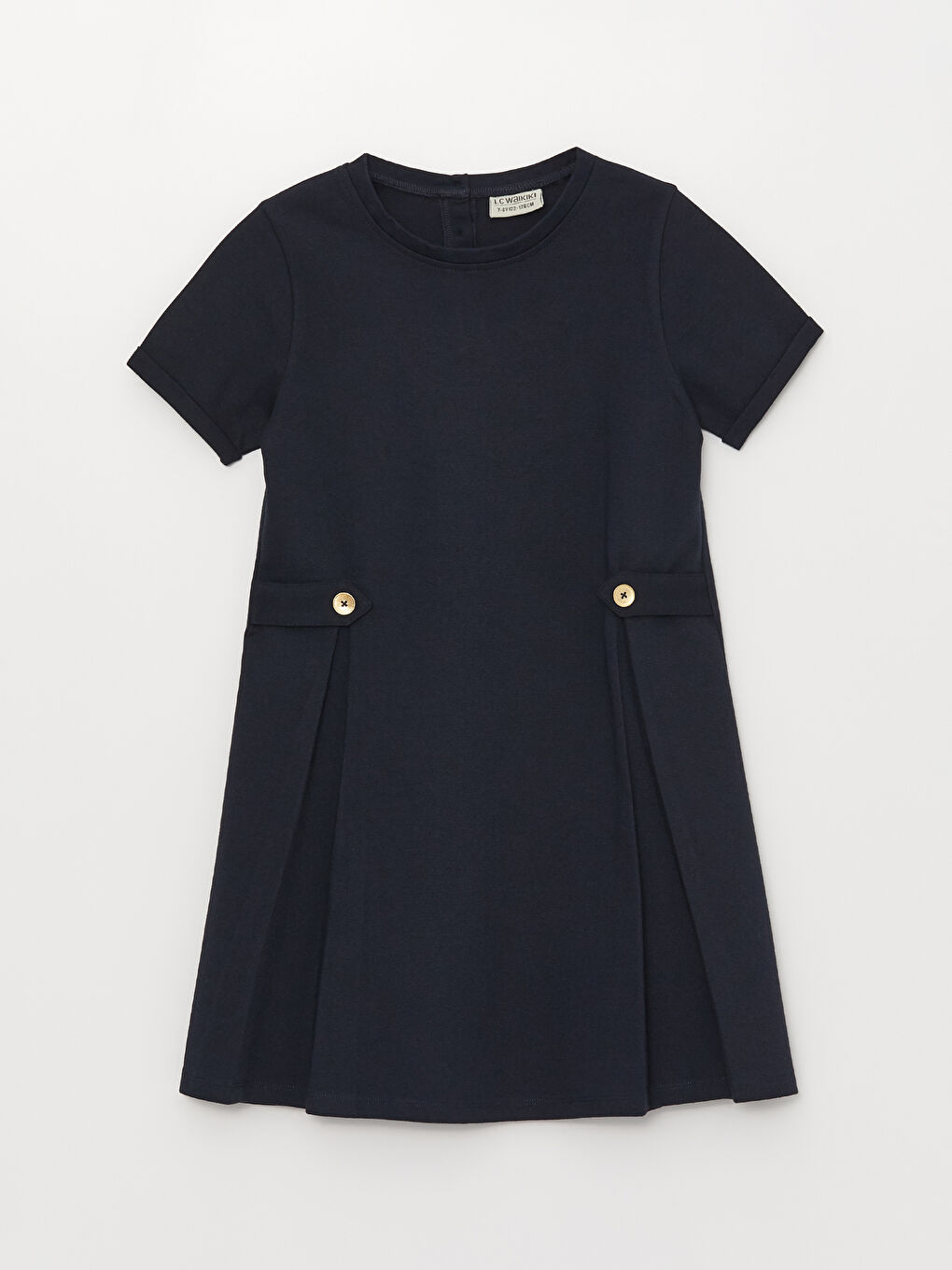 LCW Kids Crew Neck Short Sleeve Girls' Dress -W20642Z4-HRC