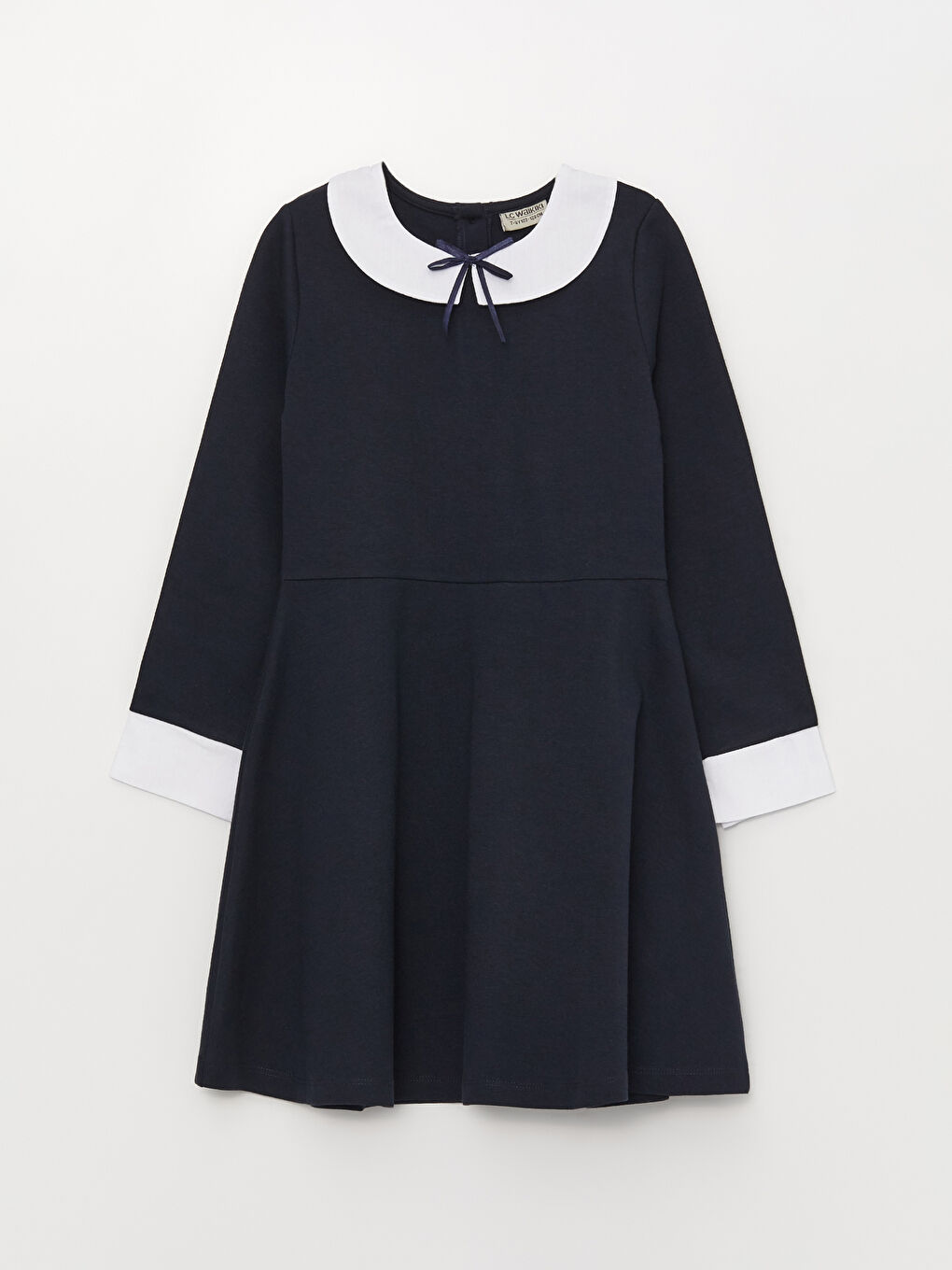 LCW Kids Baby Collar Basic Long Sleeve Girls Dress -W20645Z4-HRC