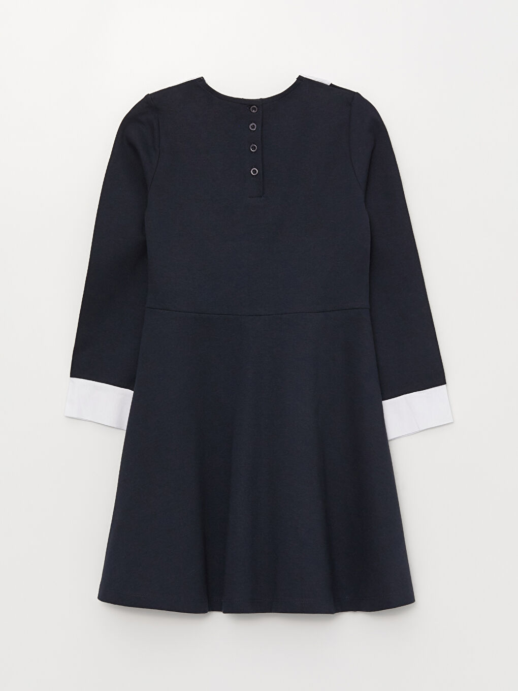 LCW Kids Baby Collar Basic Long Sleeve Girls Dress -W20645Z4-HRC