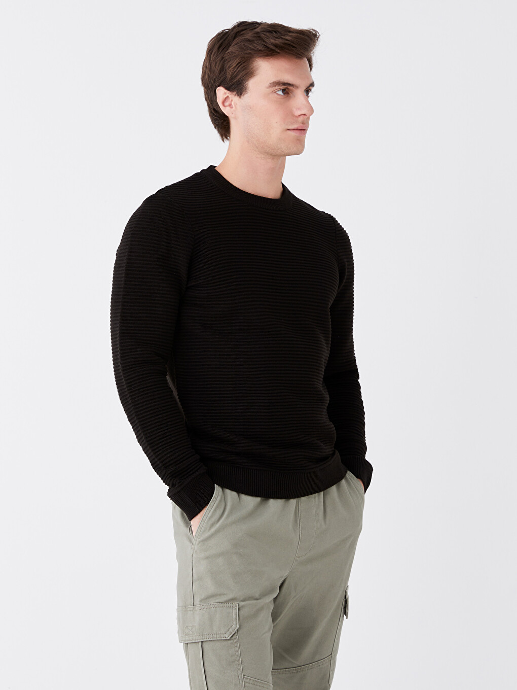 Crew Neck Men's Knitwear Sweater