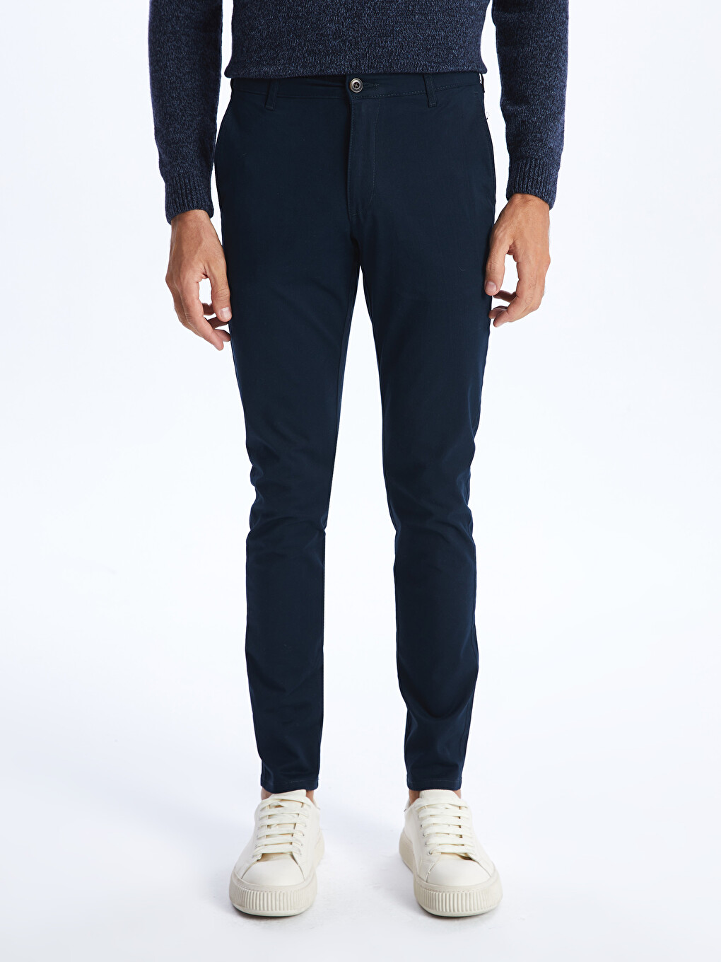 Lacivert Ekstra Dar Kalıp Gabardin Erkek Chino Pantolon-2