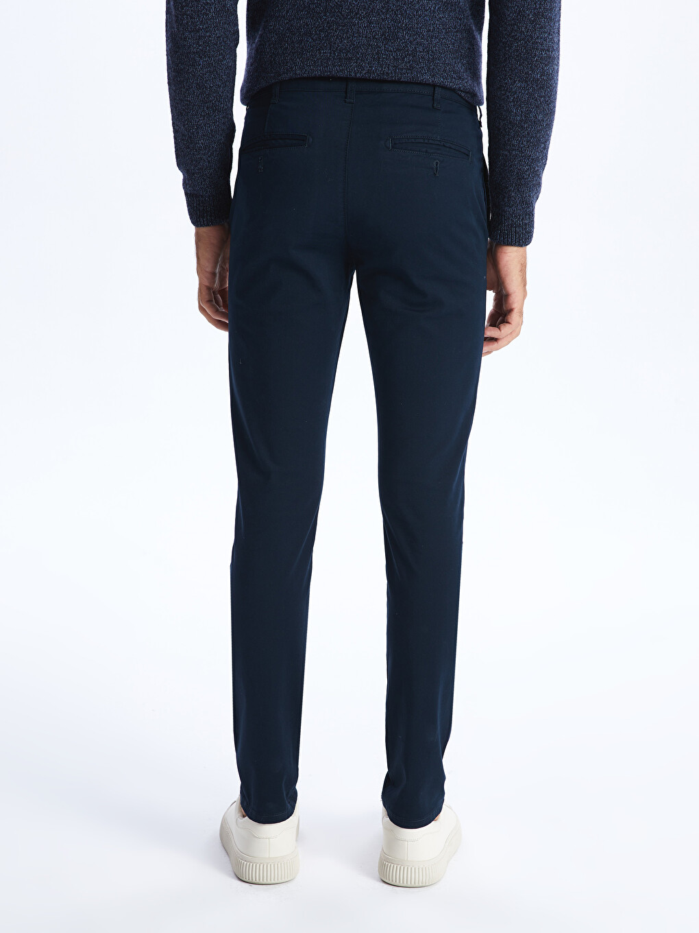 Lacivert Ekstra Dar Kalıp Gabardin Erkek Chino Pantolon-3