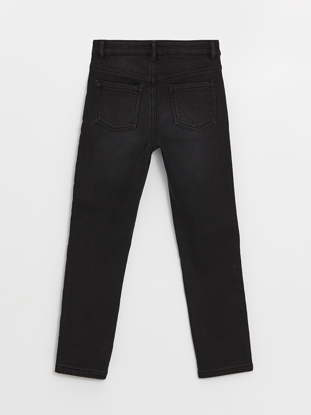 Slim Fit Basic Fleece Lined Girl Denim Trousers-1
