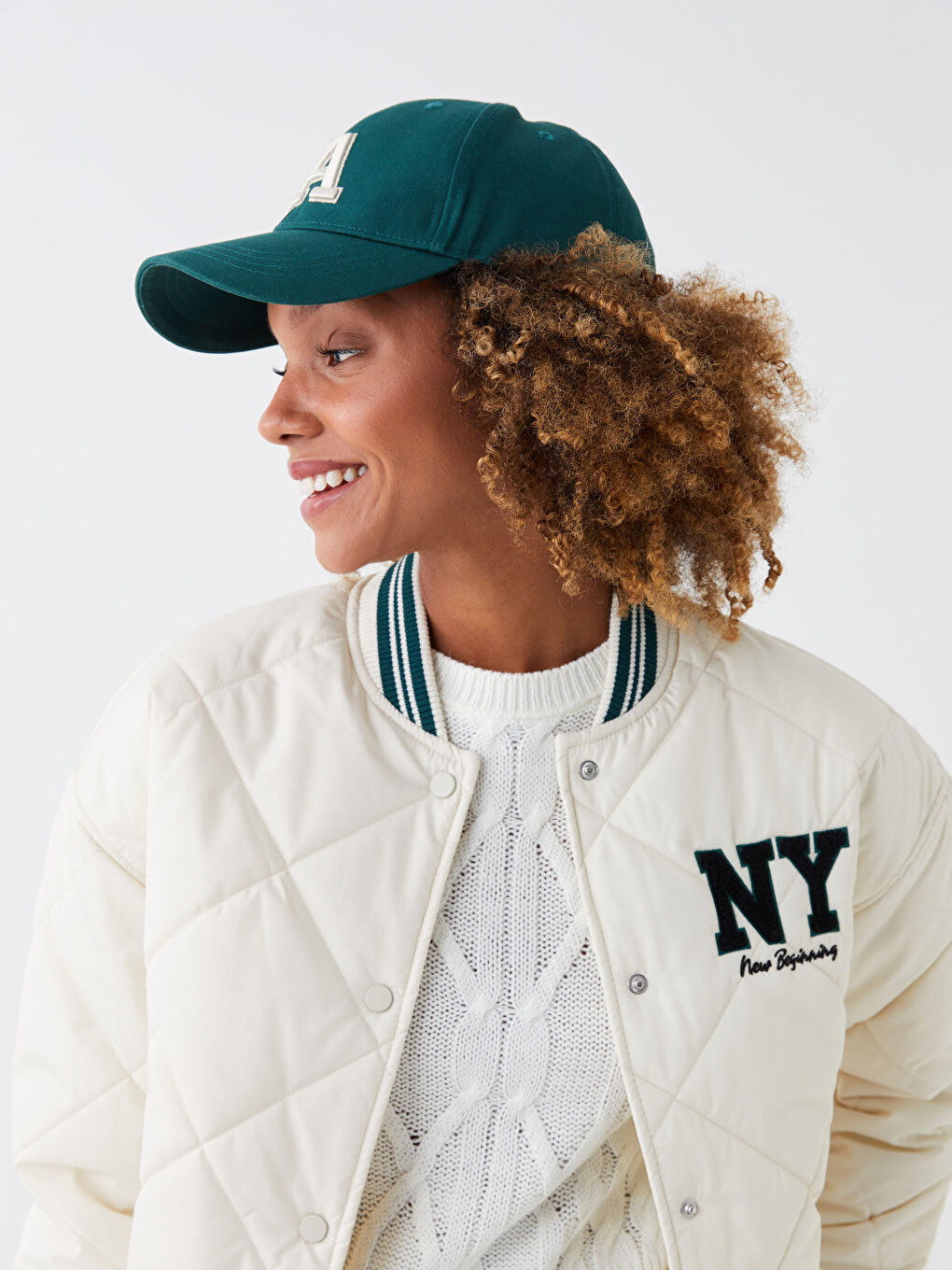 Ekru Nakışlı Uzun Kollu Kadın Kolej Ceket-3