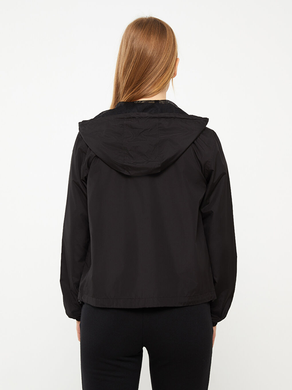 Women's Hooded Plain Raincoat-5