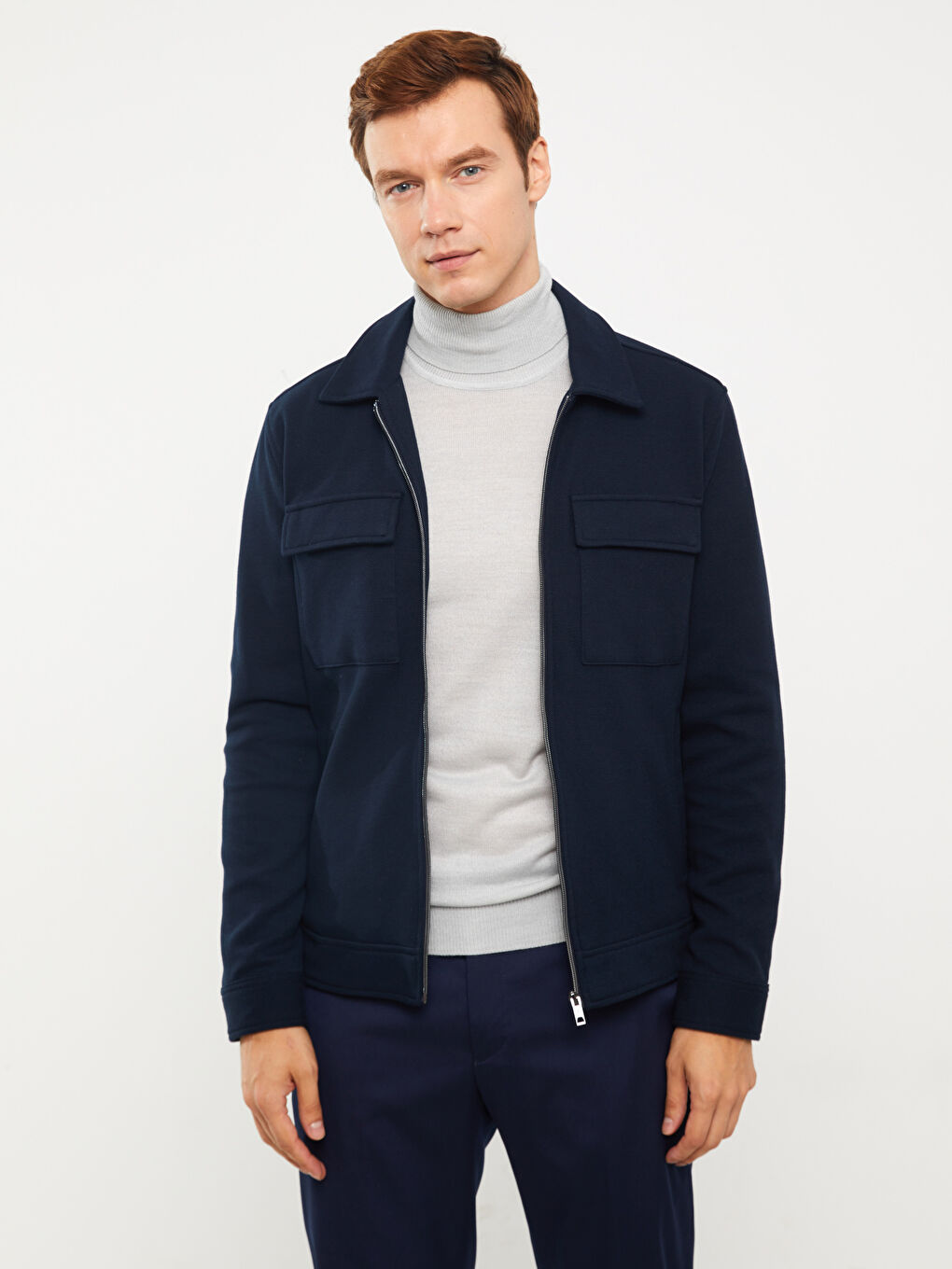 Slim Fit Collared Neck Men's Coat