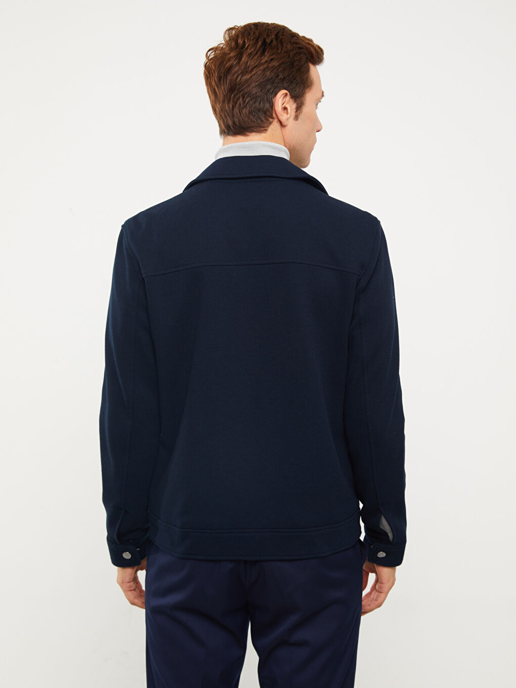 Slim Fit Collared Neck Men's Coat-4