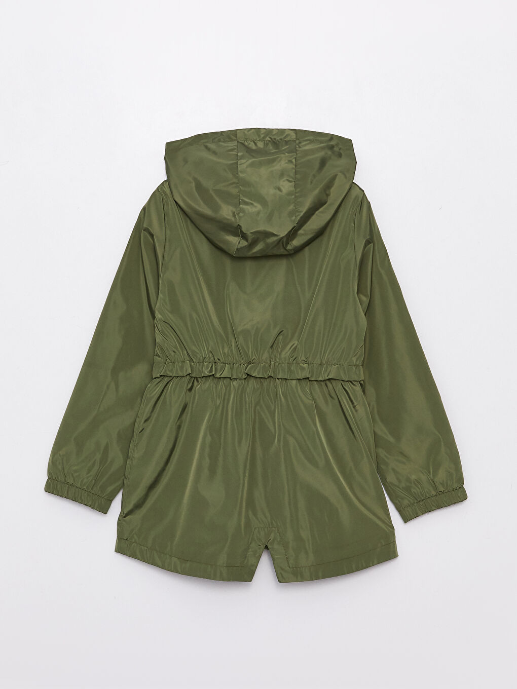 Haki Kapüşonlu Basic Kız Çocuk Mont-1