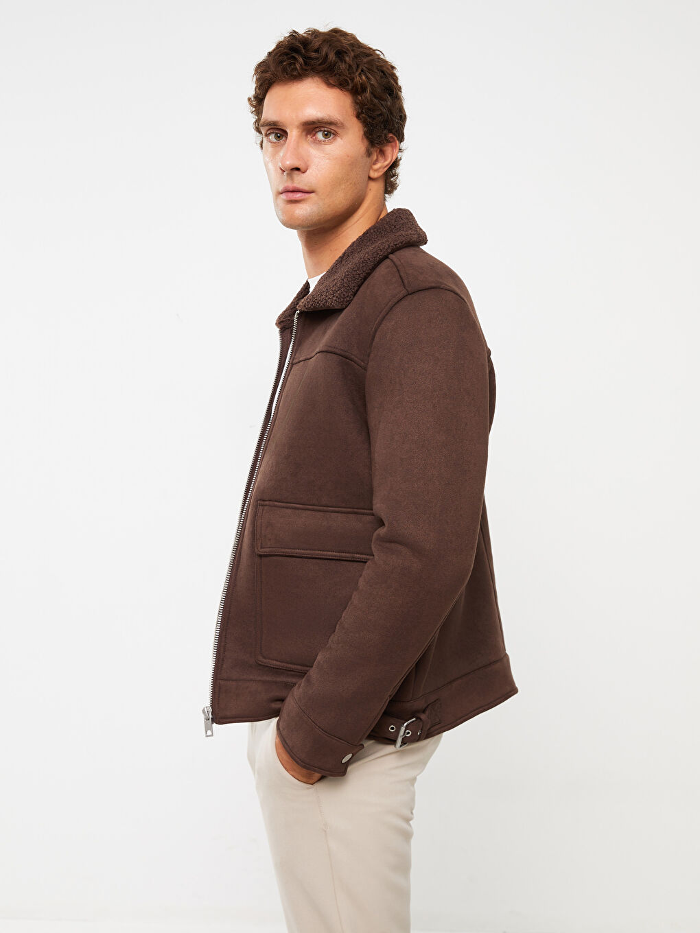 სტანდარტული ნიმუშის პერანგის საყელო მამაკაცის ზამშის ქურთუკი