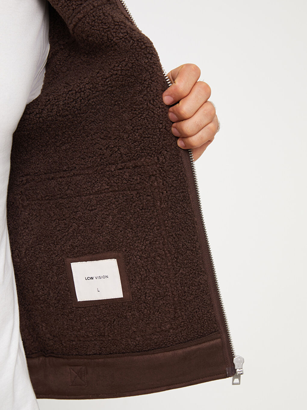 სტანდარტული ნიმუშის პერანგის საყელო მამაკაცის ზამშის ქურთუკი-4