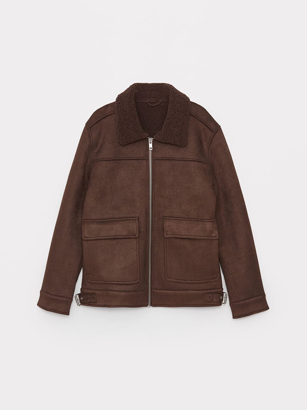 სტანდარტული ნიმუშის პერანგის საყელო მამაკაცის ზამშის ქურთუკი-6