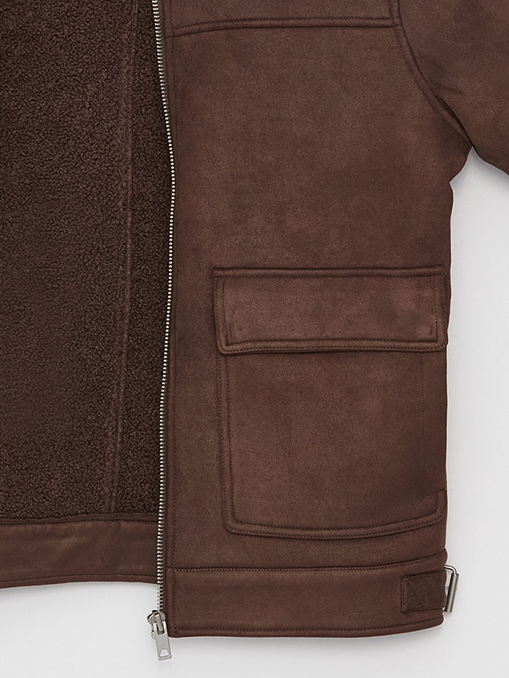 სტანდარტული ნიმუშის პერანგის საყელო მამაკაცის ზამშის ქურთუკი-8