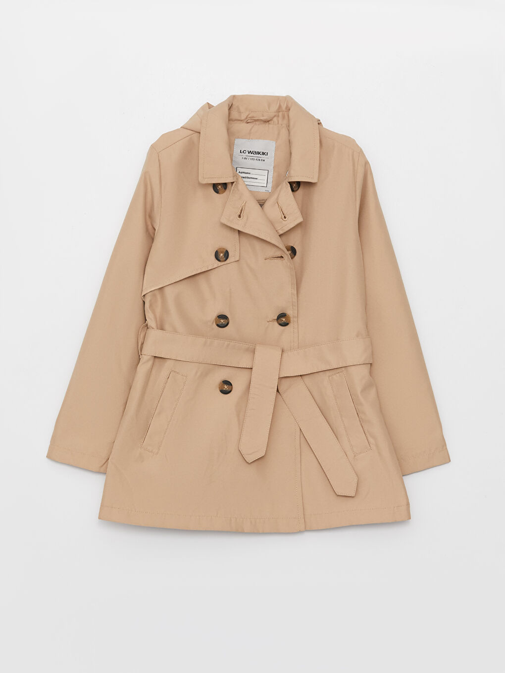 LCW Kids Hooded Basic Girls' Trench Coat -W30134Z4-FJZ