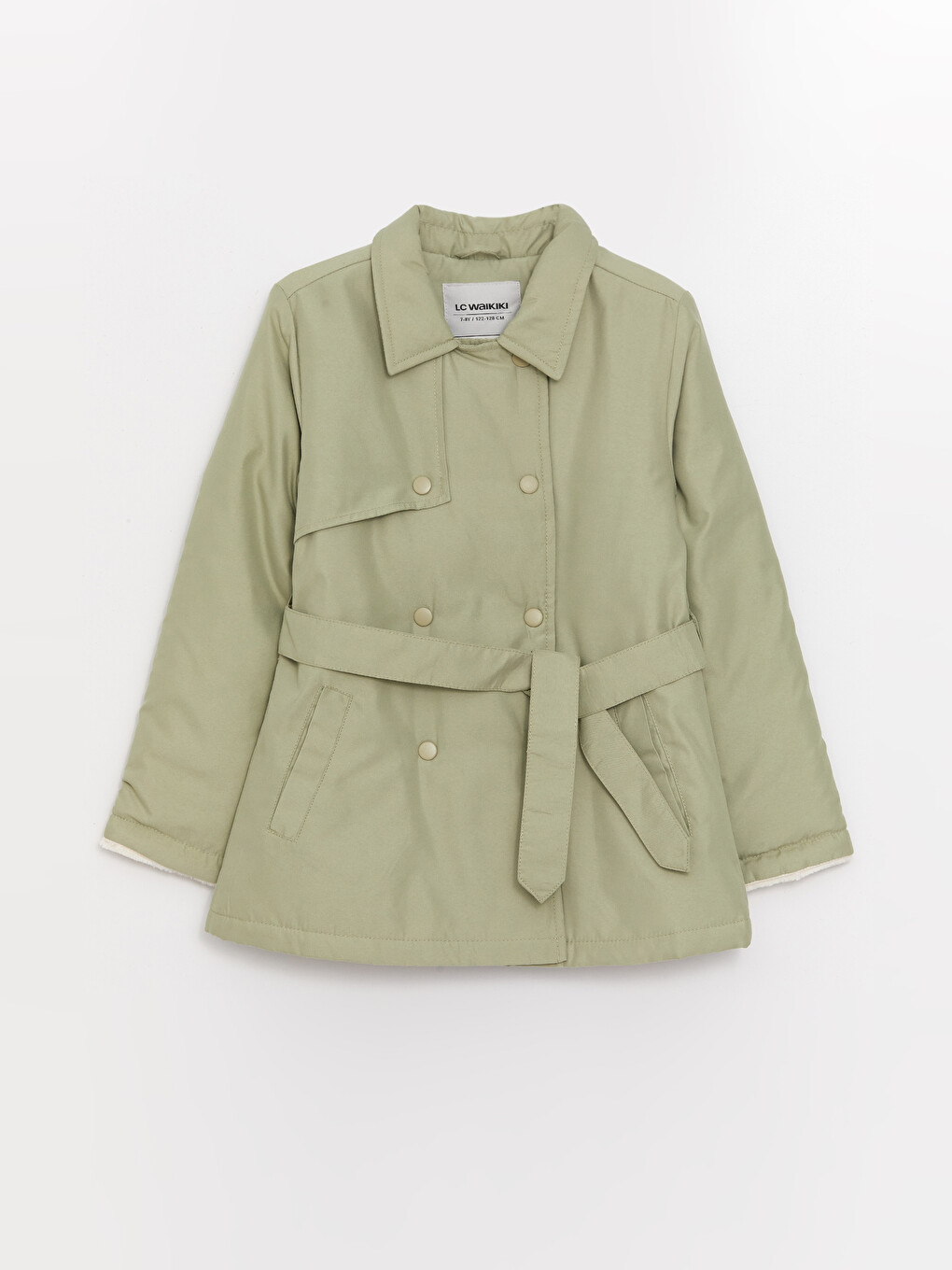 Shirt Collar Basic Girls' Coat