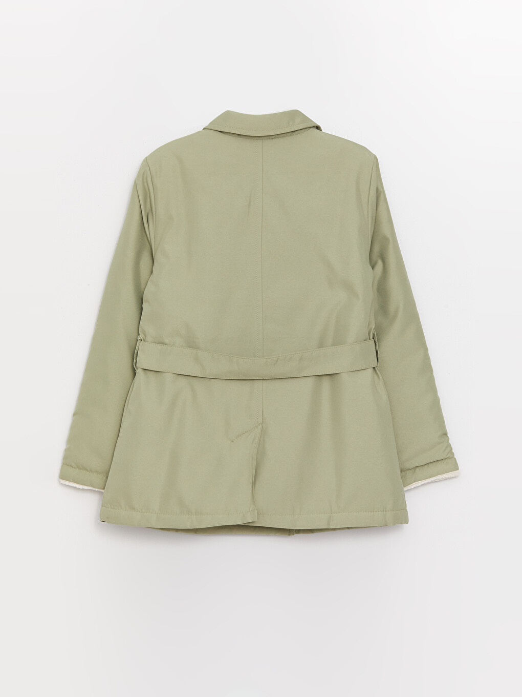 Shirt Collar Basic Girls' Coat-1