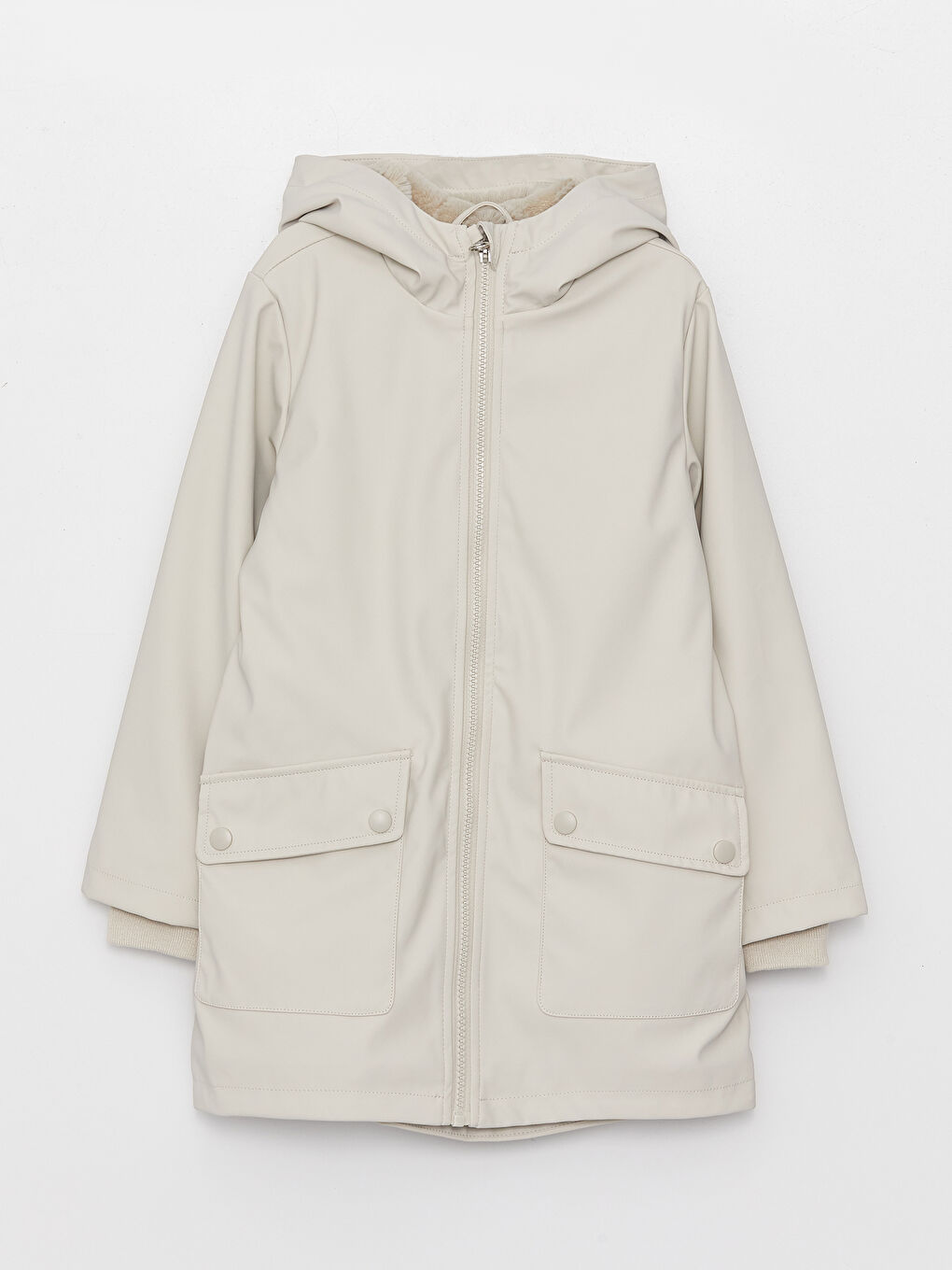 LCW Kids Kapüşonlu Kız Çocuk Deri Görünümlü Mont -W30140Z4-FXP