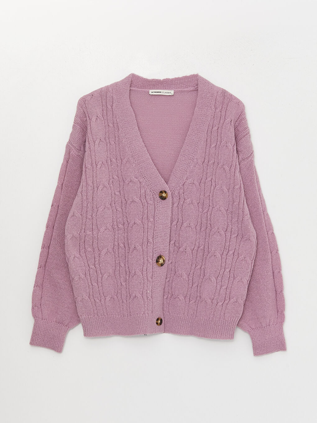 V-Neck Self Patterned Long Sleeve Women's Knitwear Cardigan-5