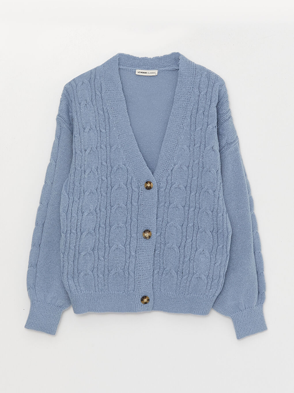 V-Neck Self Patterned Long Sleeve Women's Knitwear Cardigan-5