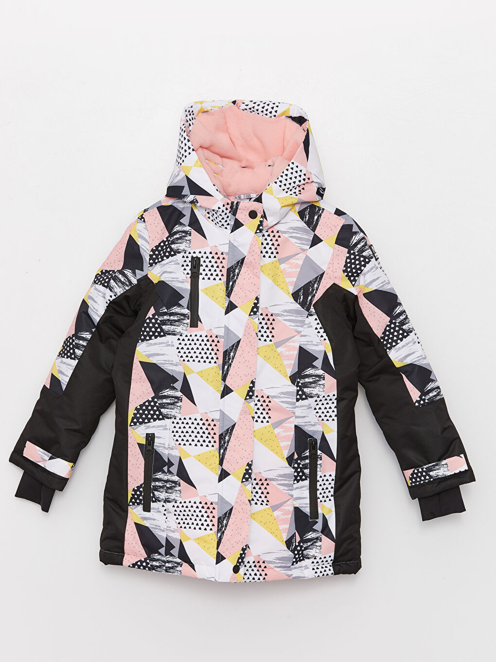 კაპიუშონიანი გოგონებისთვის სათხილამურო ქურთუკი