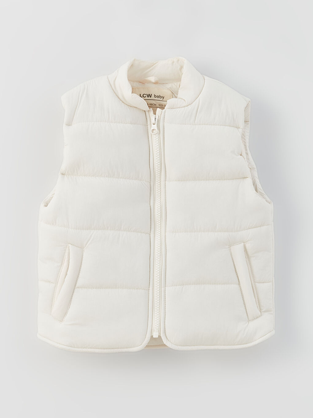Ekru Dik Yaka Basic Kız Bebek Şişme Yelek-2