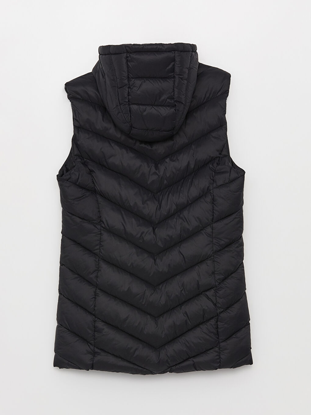 Vestă matlasată simplă cu glugă pentru femei-7