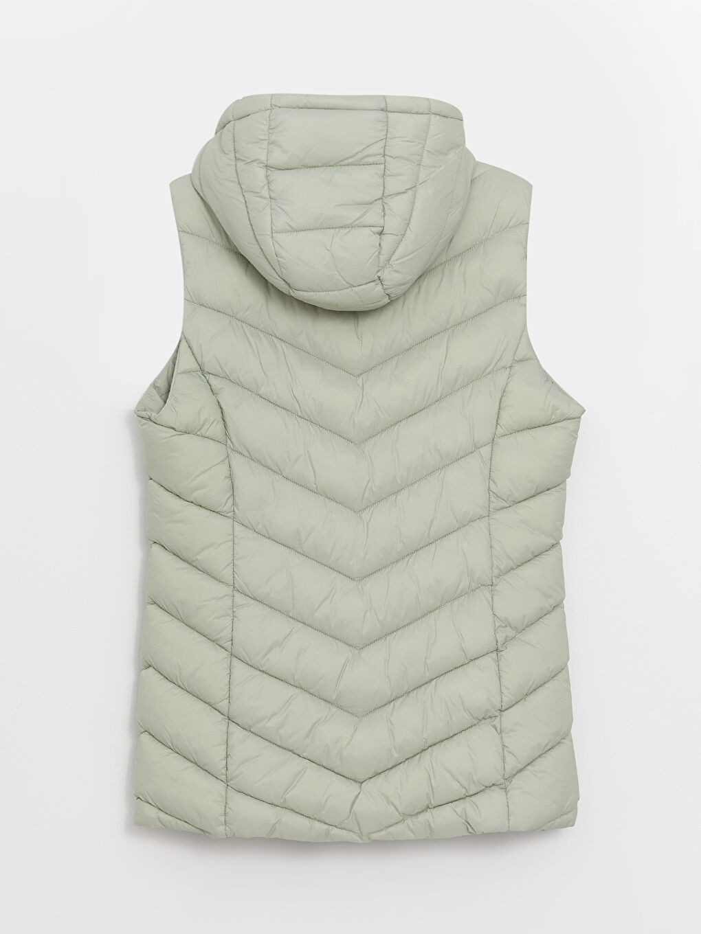 Vestă matlasată simplă cu glugă pentru femei-7