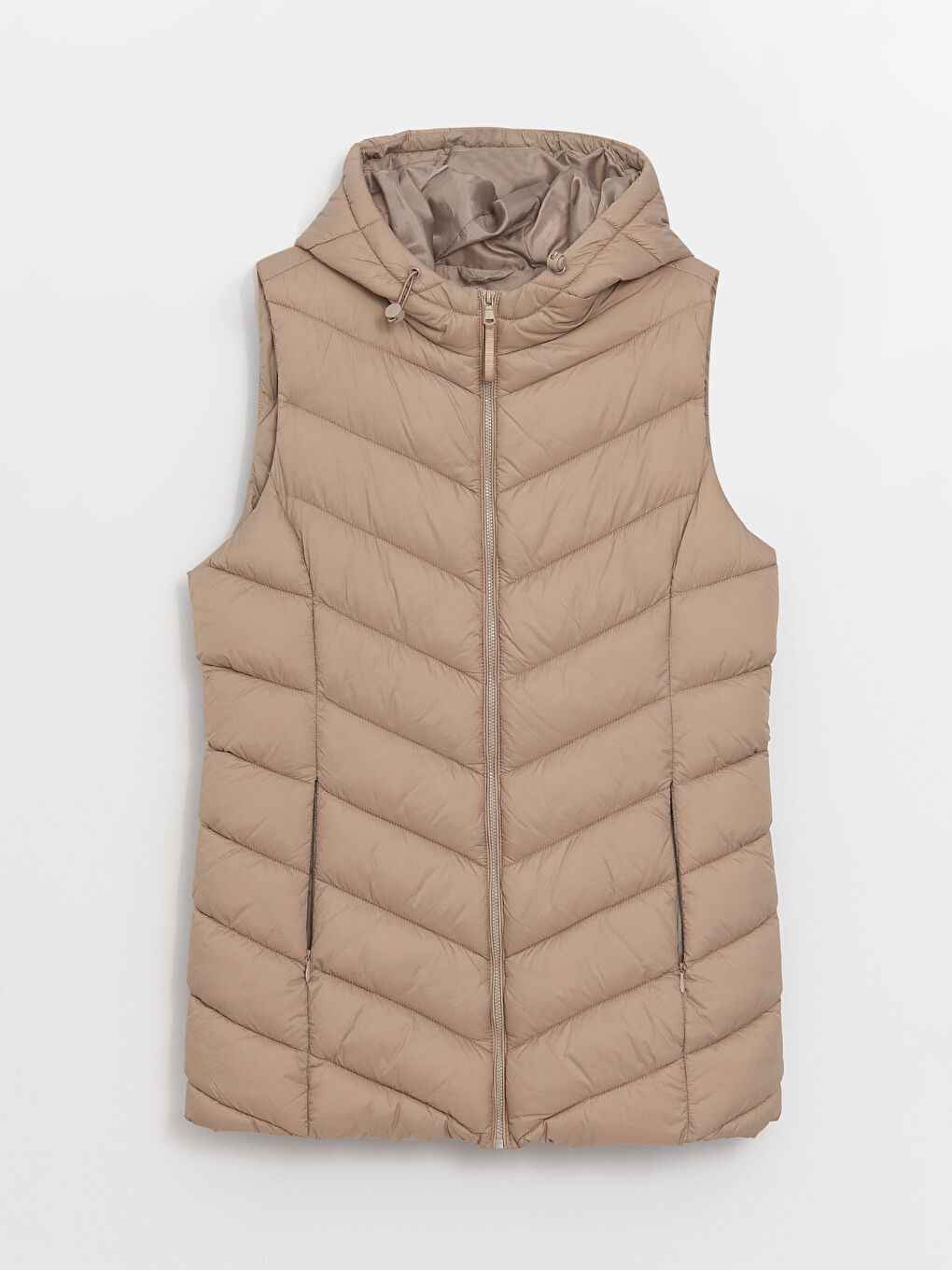 Women's Hooded Plain Puffer Gilet-6