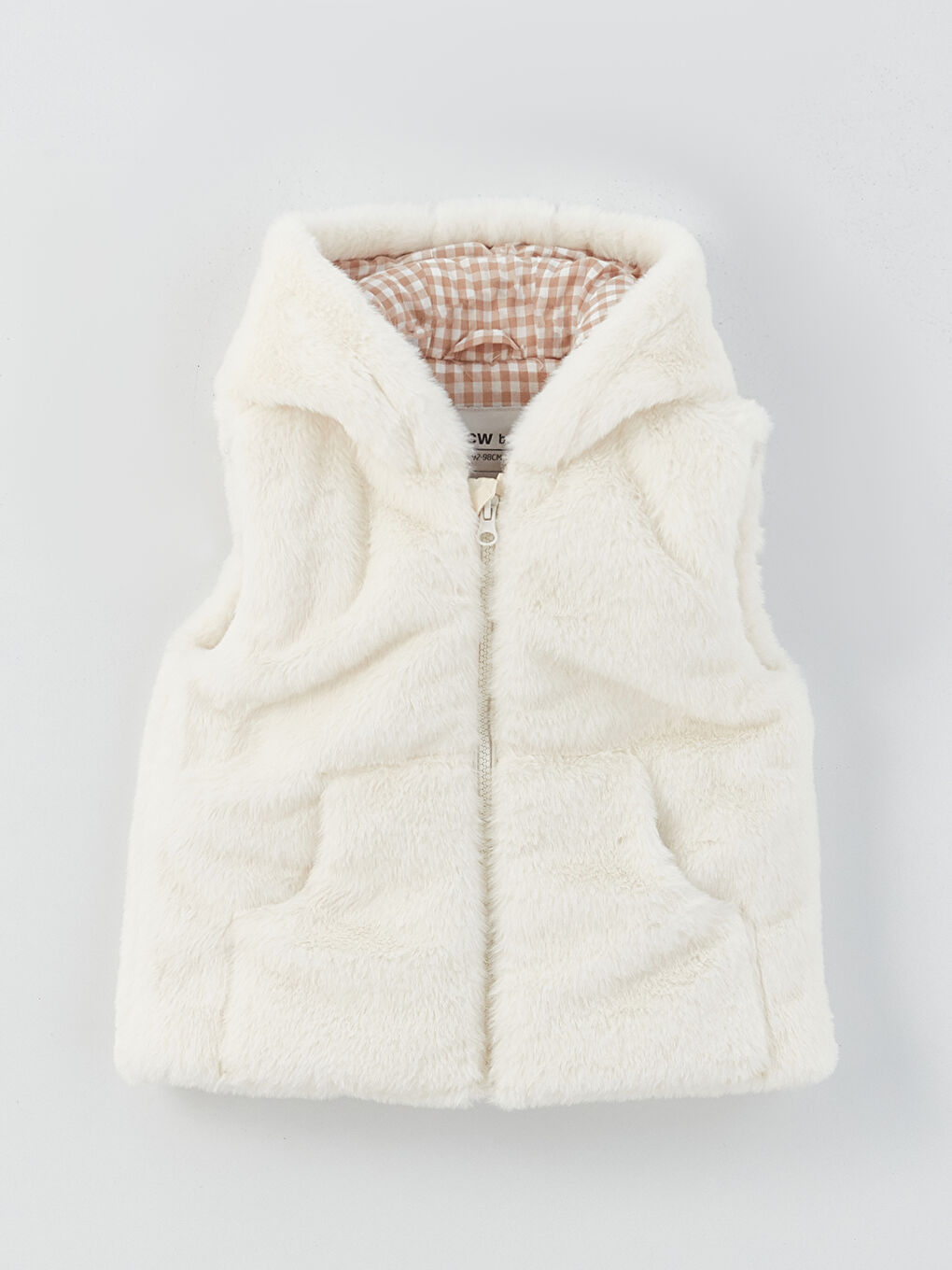 Hooded Baby Girl Plush Vest