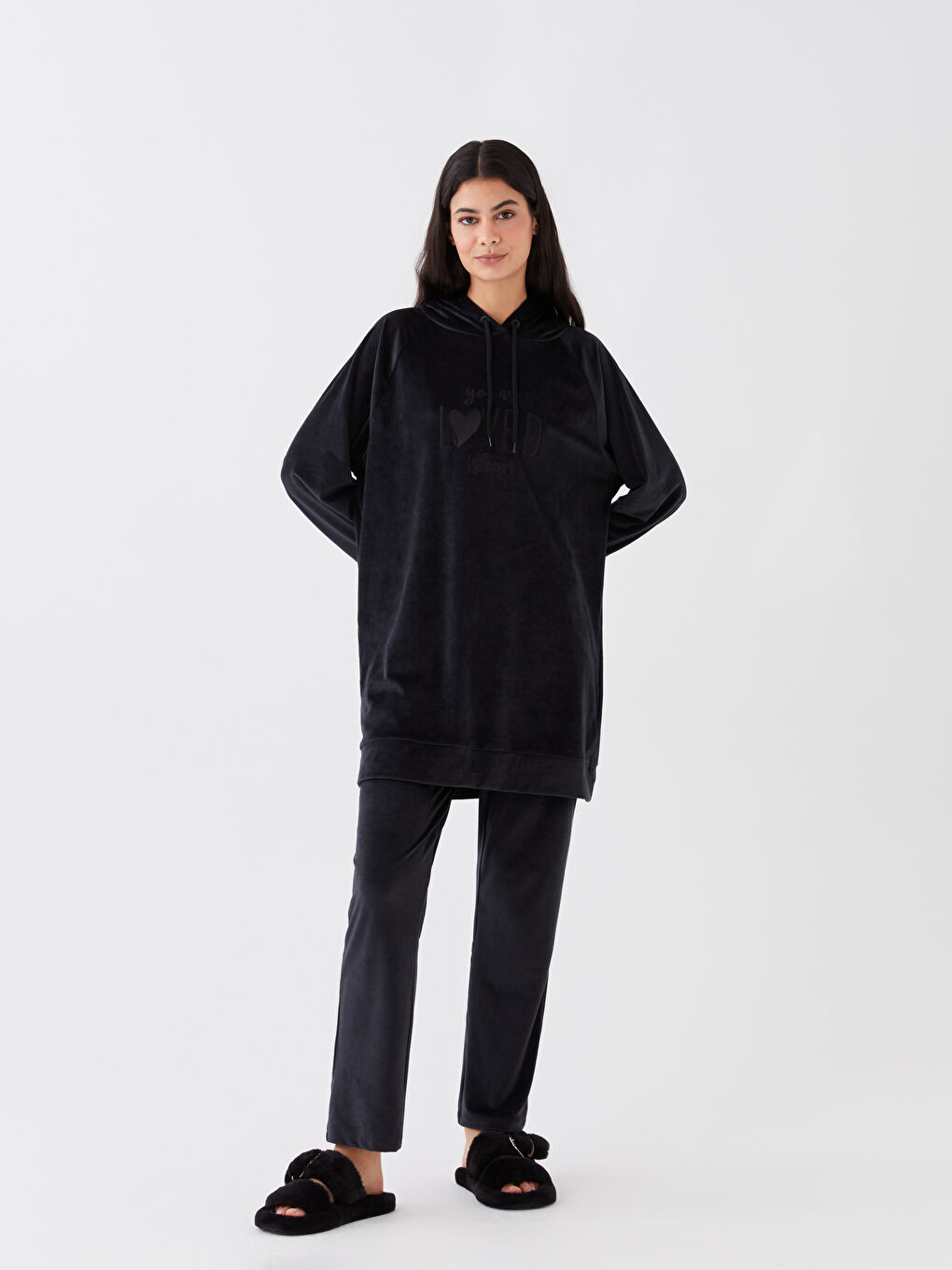 LCW DREAM Pyjama-Hosen für Damen aus Samt mit elastischem Bund -W30243Z8-CVL