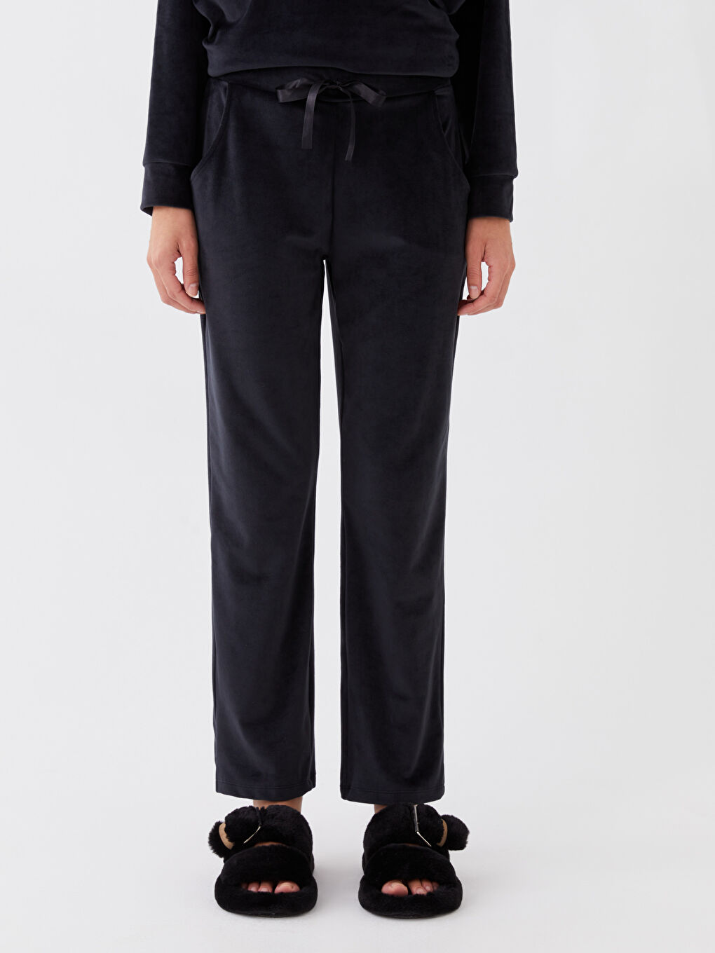 LCW DREAM Pyjama-Hosen für Damen aus Samt mit elastischem Bund -W30243Z8-CVL