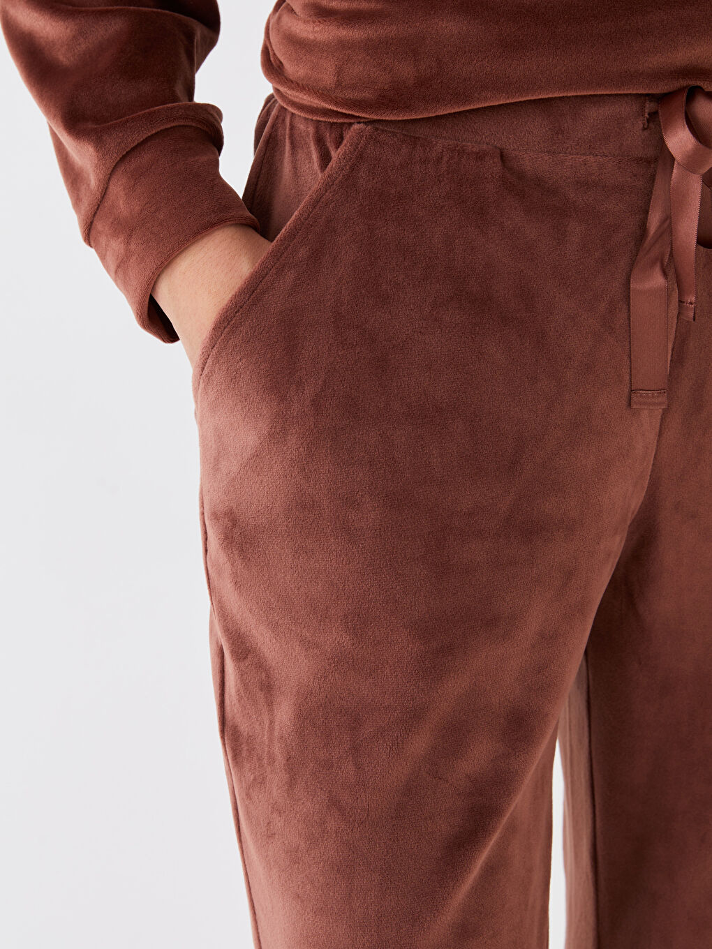 LCW DREAM Bas de pyjama jogger en velours uni à taille élastiquée pour Femmes -W30249Z8-HFD