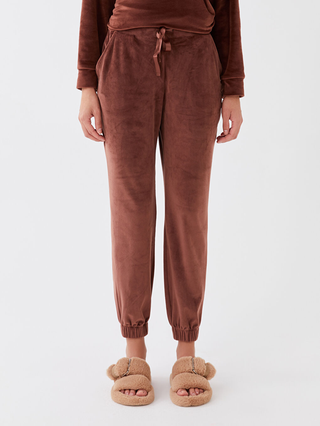 LCW DREAM Bas de pyjama jogger en velours uni à taille élastiquée pour Femmes -W30249Z8-HFD