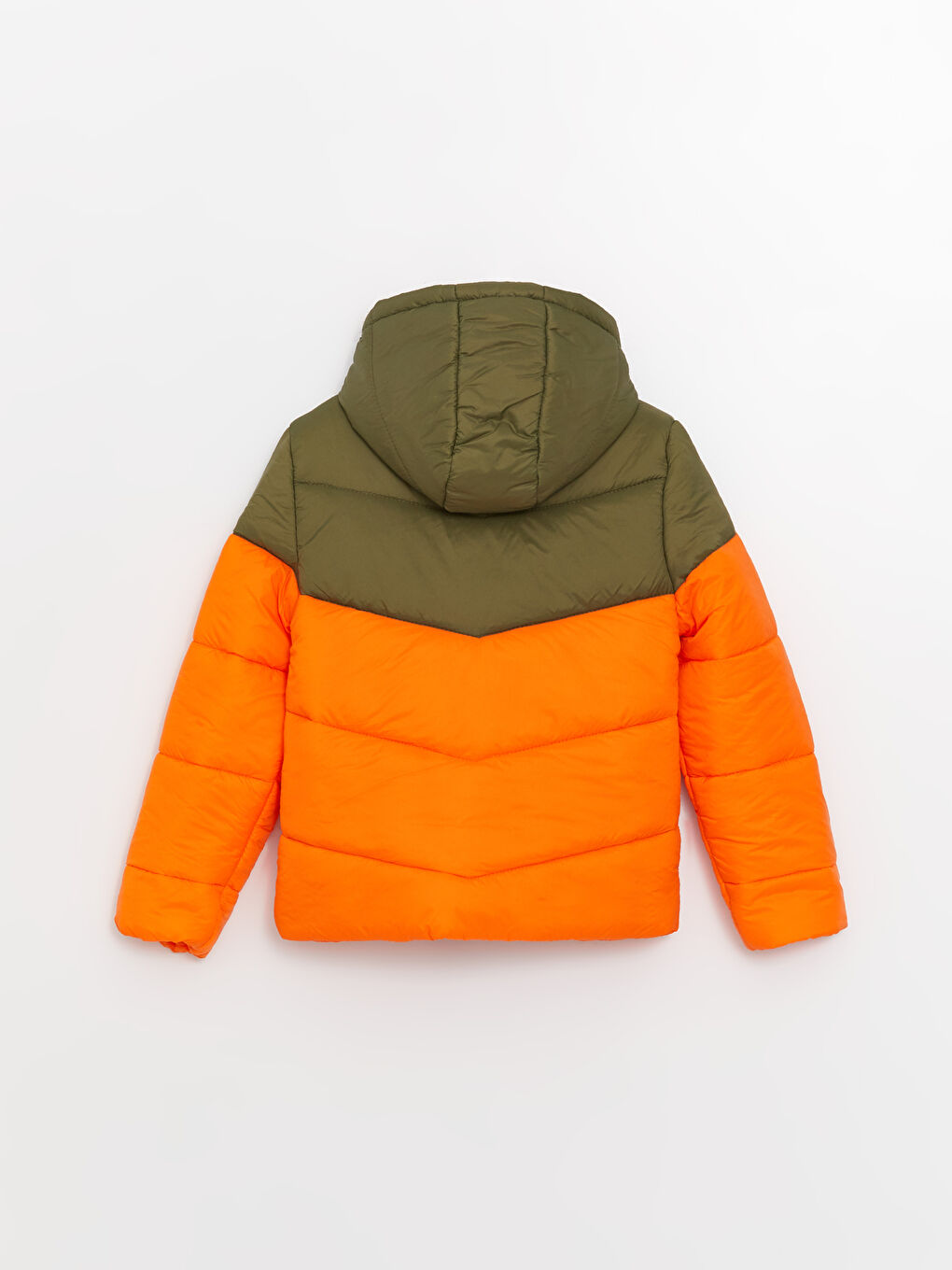 Geacă Matlasată băieți cu glugă și bloc de culoare-1