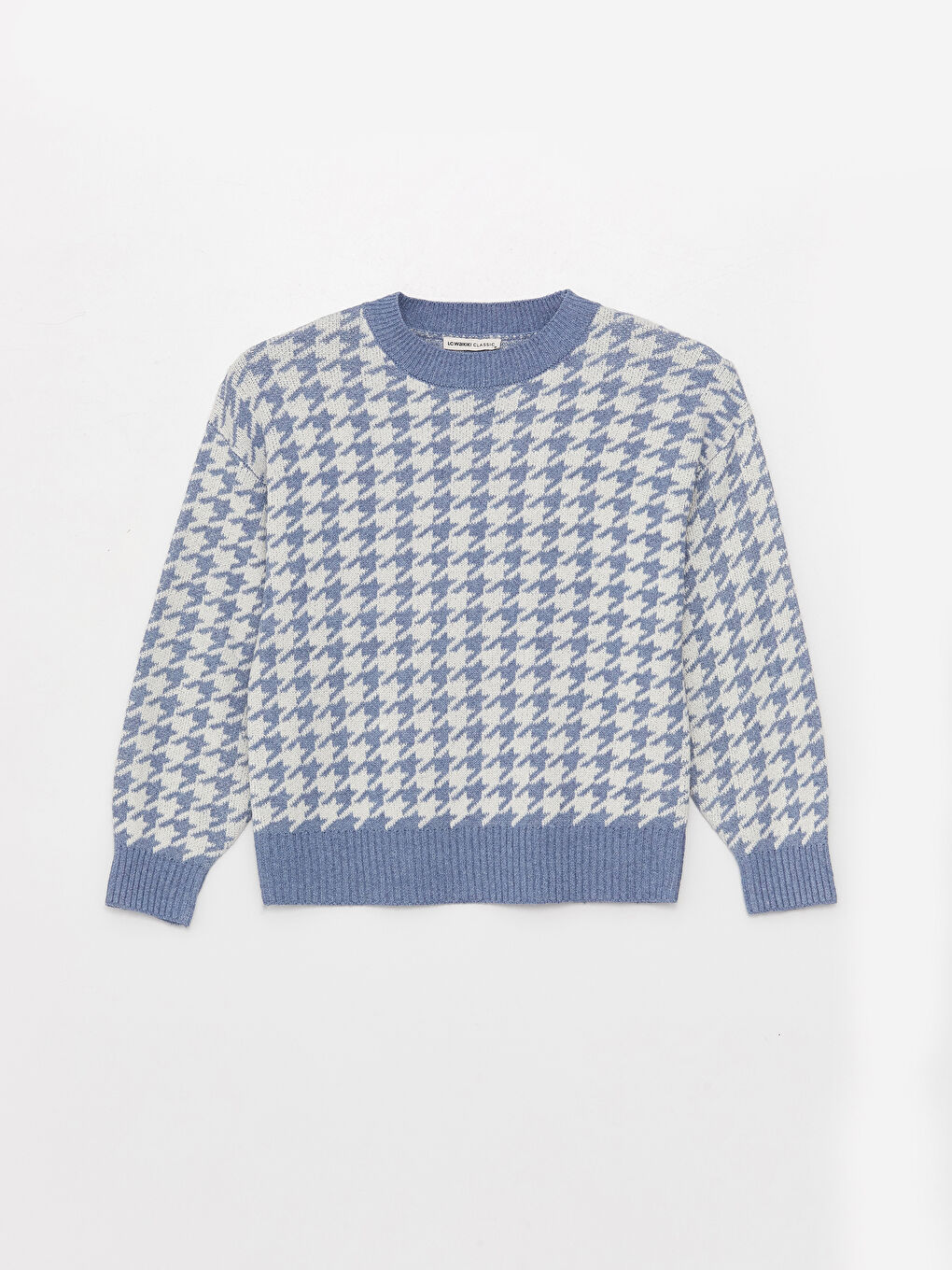 LCWAIKIKI Basic Crew Neck Patterned Long Sleeve Women's Knitwear Sweater -W30287Z8-MHY