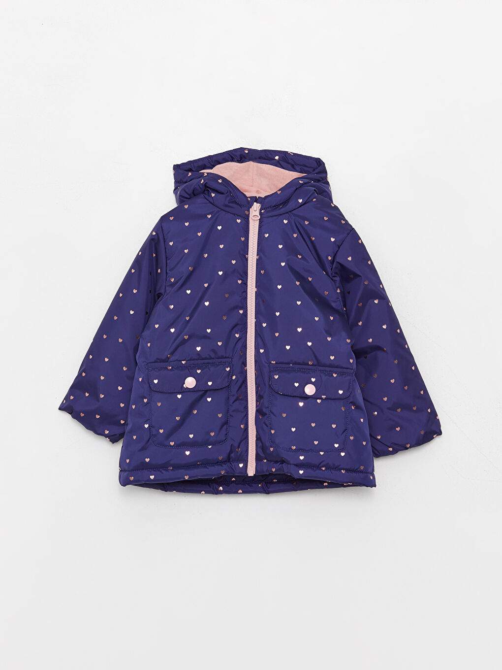 Palton cu glugă și mânecă lungă pentru bebeluși fete