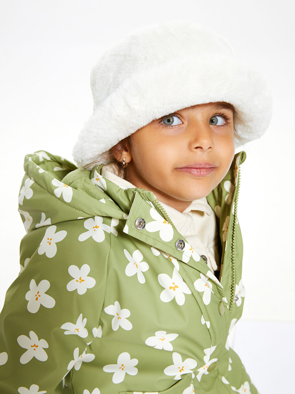 LCW baby Kapüşonlu Uzun Kollu Desenli Kız Bebek Mont -W30315Z1-LS6