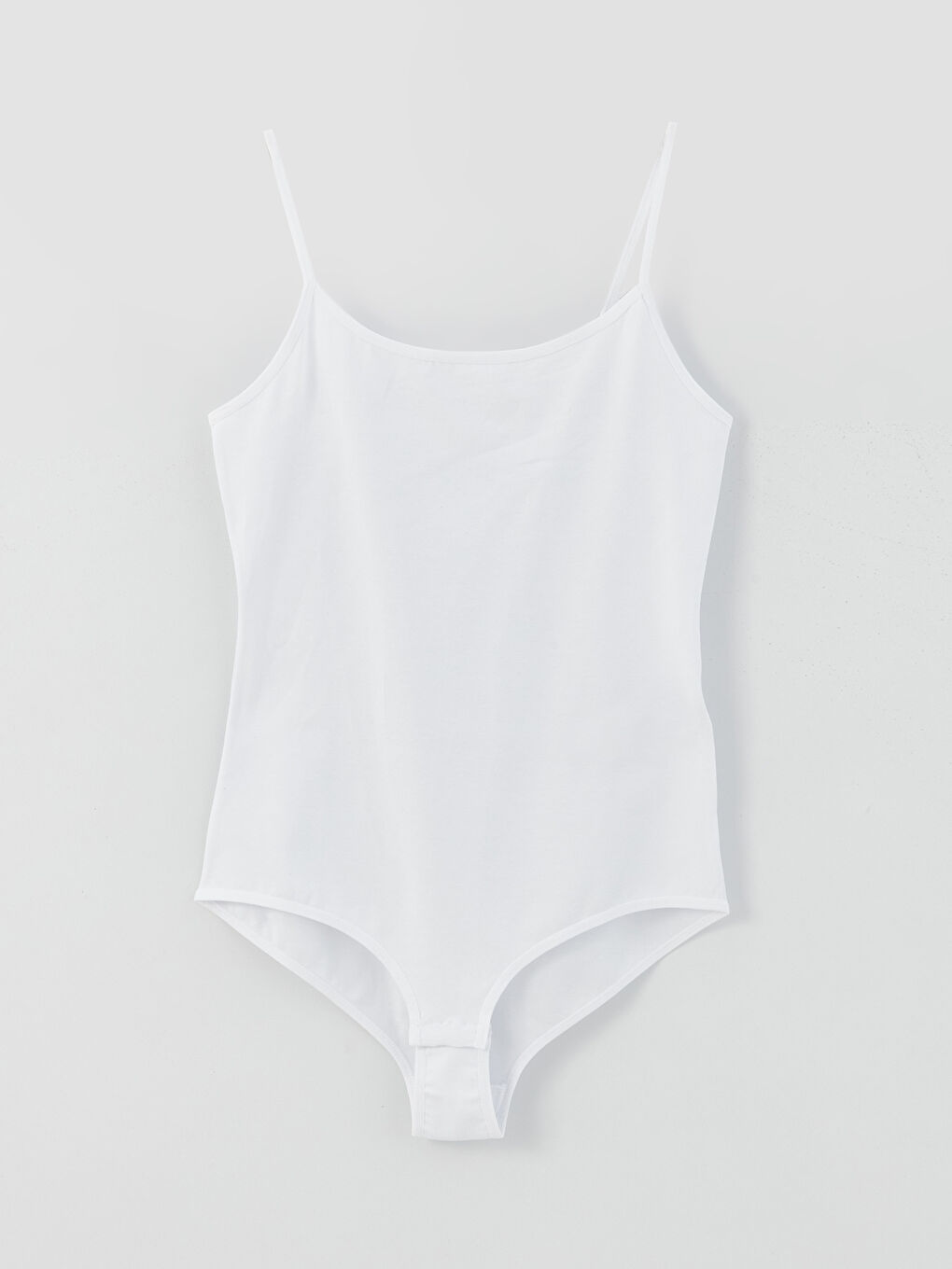 U Neck Plain Strappy Women's Snap Bodysuit-5