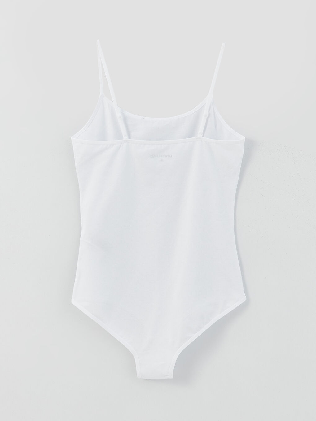 U Neck Plain Strappy Women's Snap Bodysuit-6