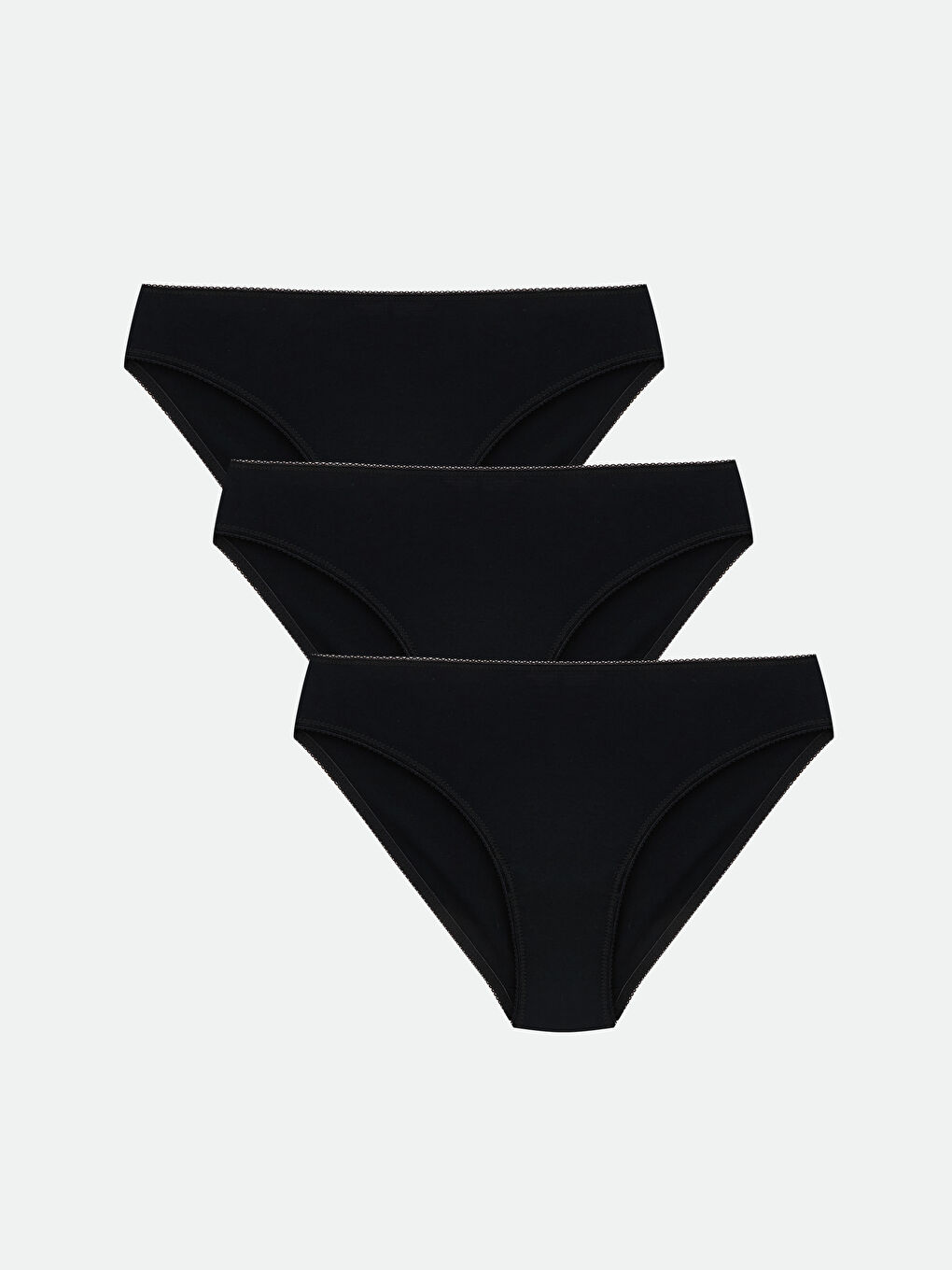 Siyah Düz Bikini Külot 3'lü