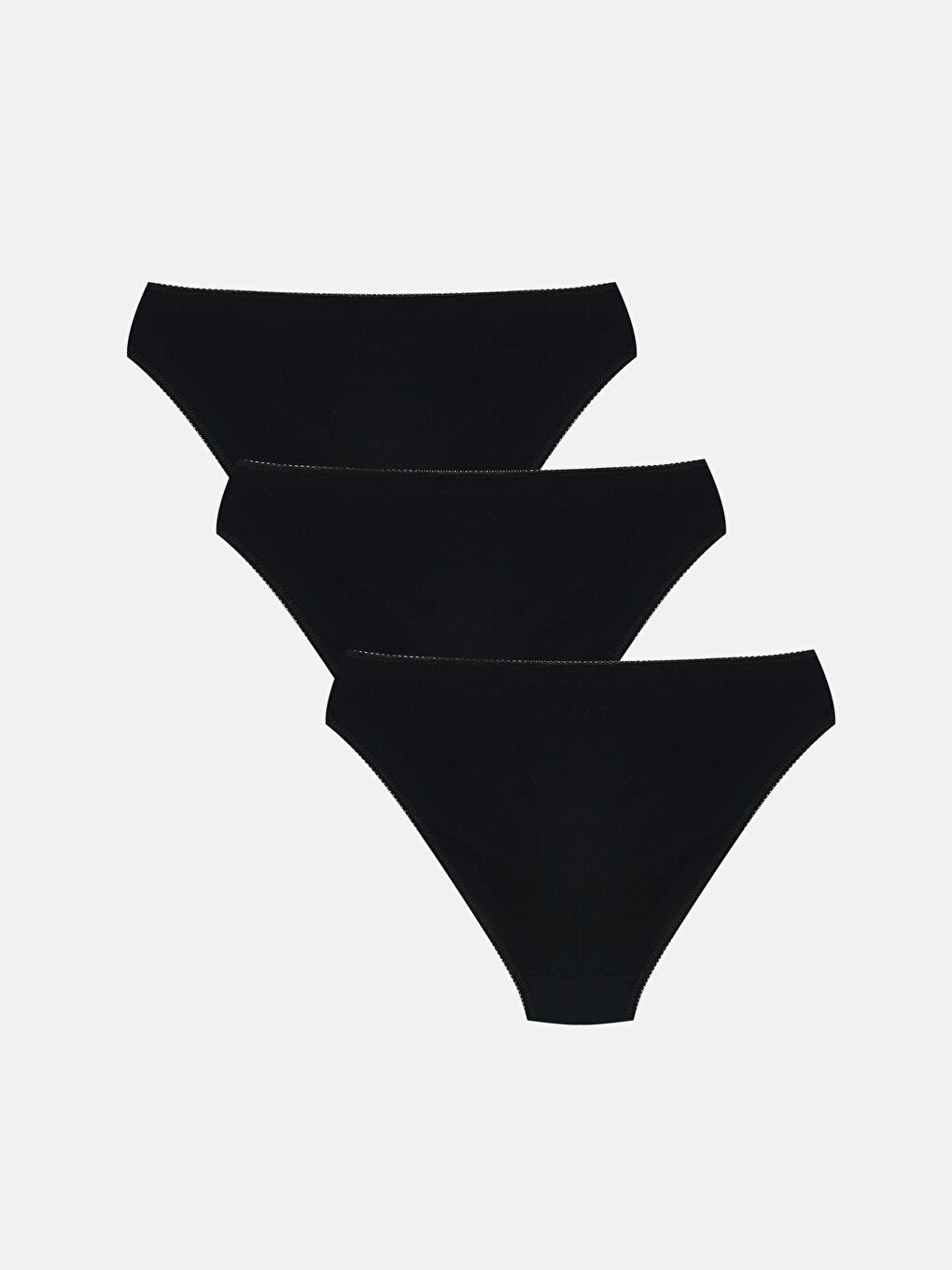 Siyah Düz Bikini Külot 3'lü-1