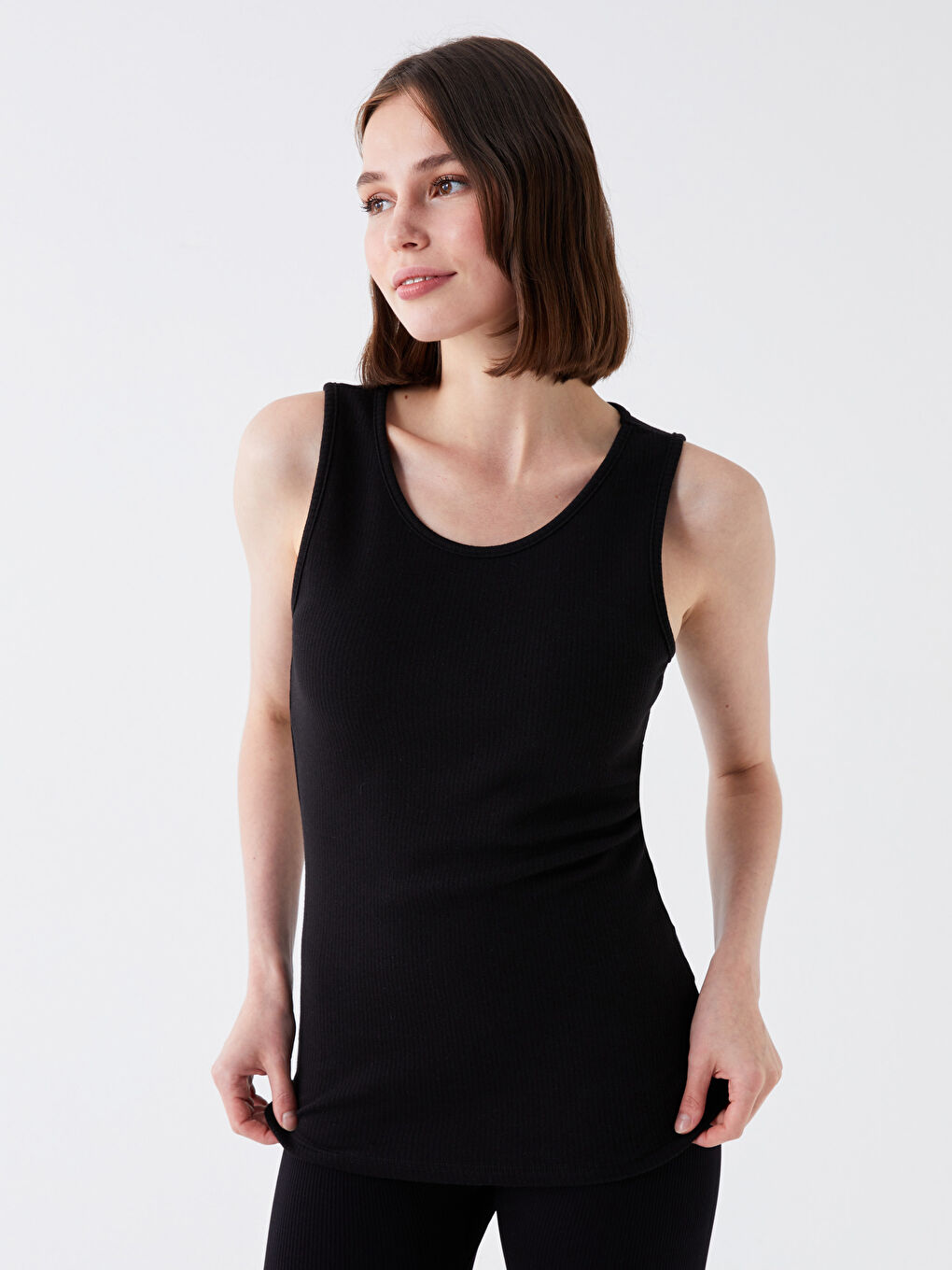 Women's Crew Neck Plain Tank Top-1