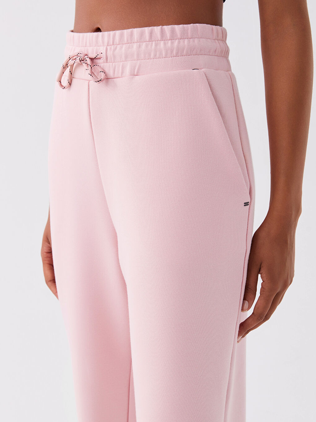 Women's Elasticated Waist Plain Jogger Sweatpants-2