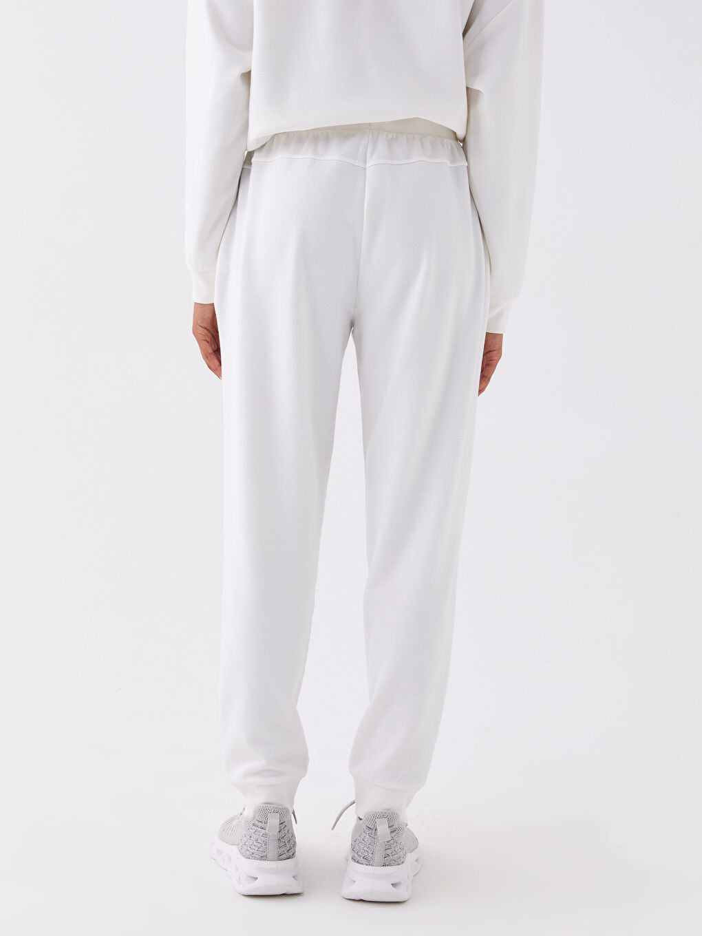 Women's Elasticated Waist Plain Jogger Sweatpants -W30436Z8-FDU