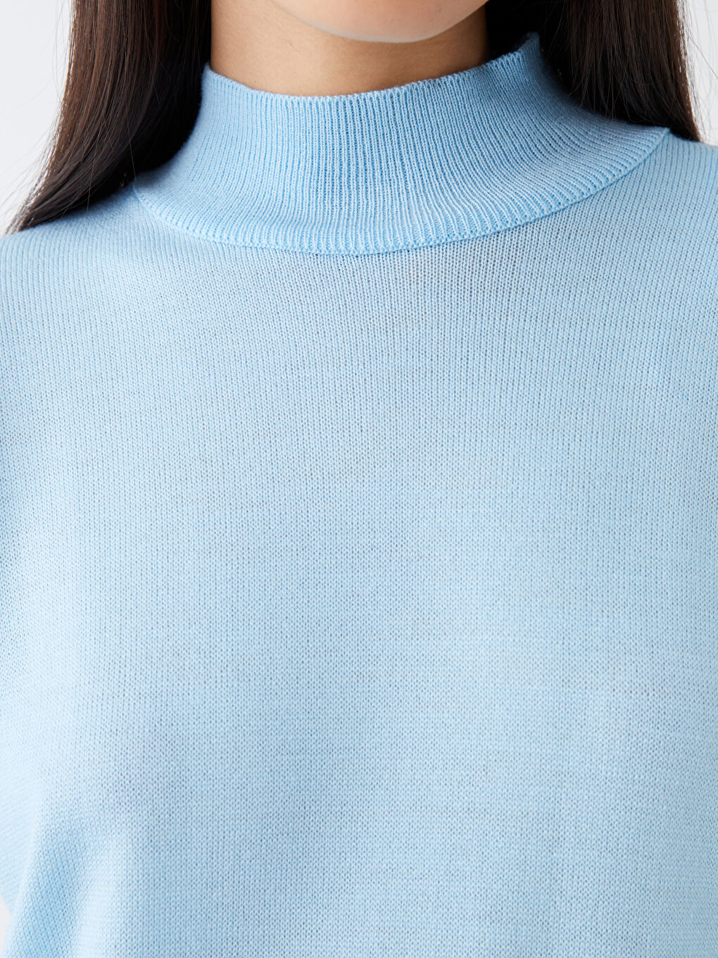 Half Turtleneck Plain Long Sleeve Women's Knitwear Tunic -W30451Z8-VJZ