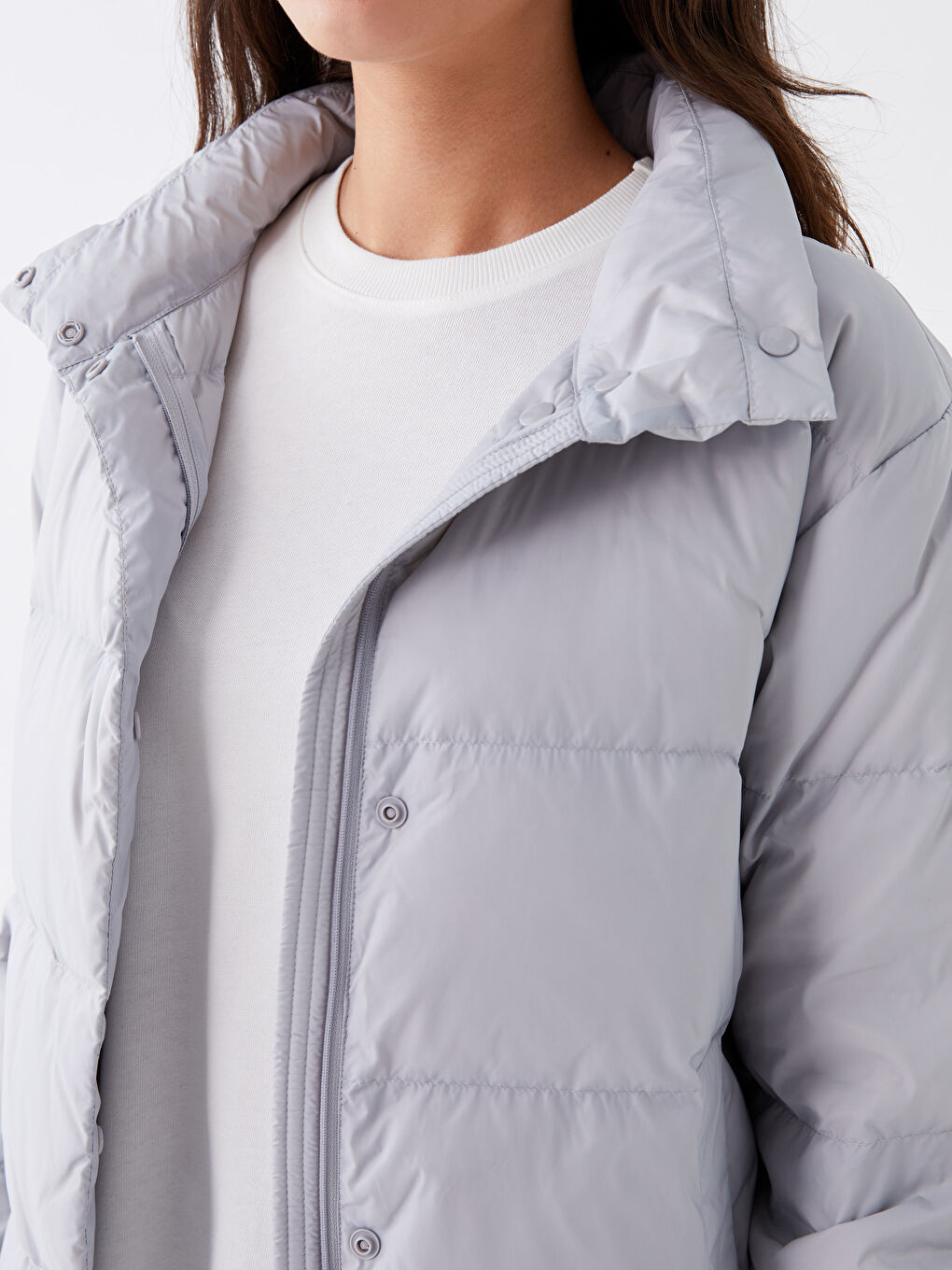 Turtle Neck Regular Long Sleeve Women's Puffer-3