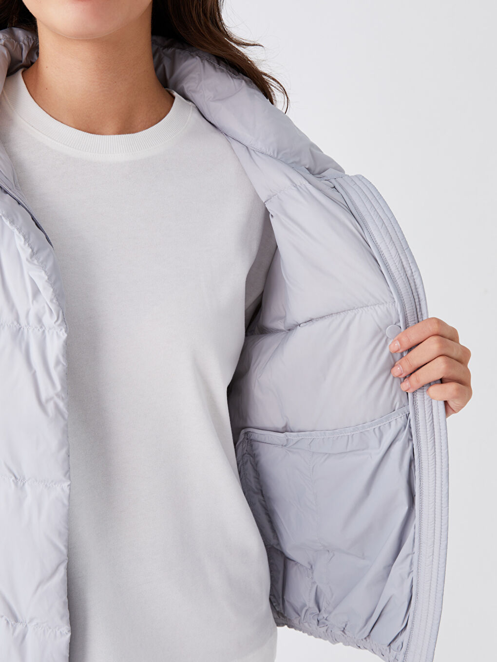 Turtle Neck Regular Long Sleeve Women's Puffer-4