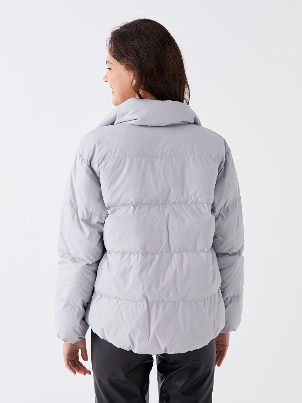 Turtle Neck Regular Long Sleeve Women's Puffer-5