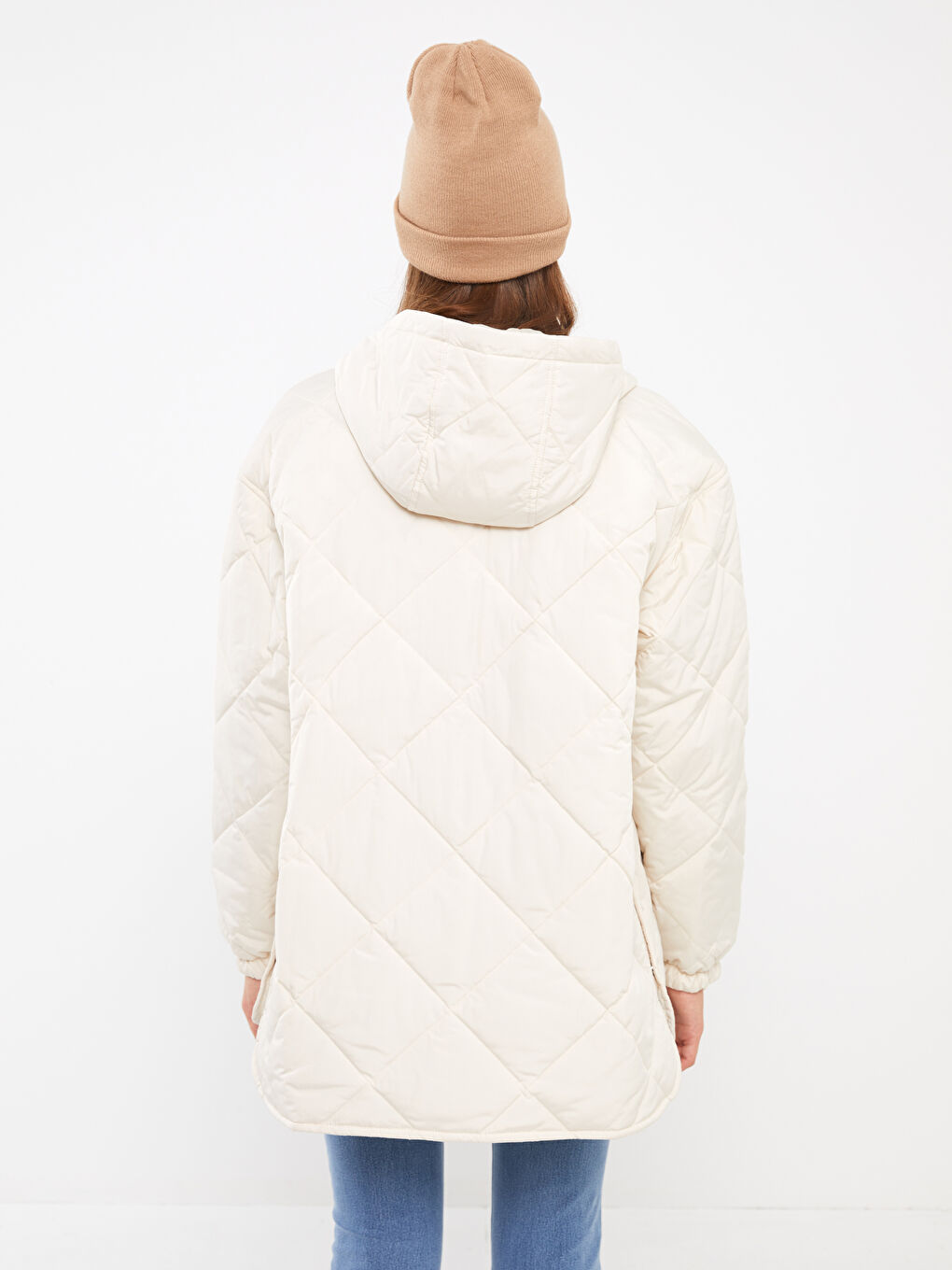 Hooded Quilted Women's Puffer Coat-5