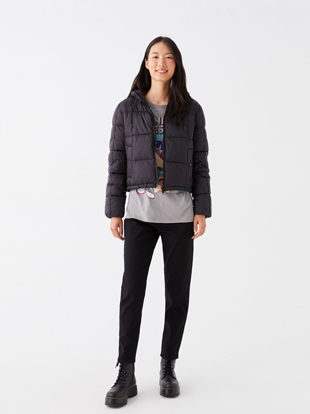 LCW Vision Women's Hooded Plain Puffer Coat -W30463Z8-CVL